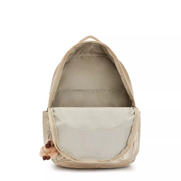 NWT Kipling Seoul Extra Large Metallic 17" Laptop Backpack in Starry Gold - Picture 3 of 10